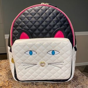 Betsey Johnson Quilted Cat Backpack